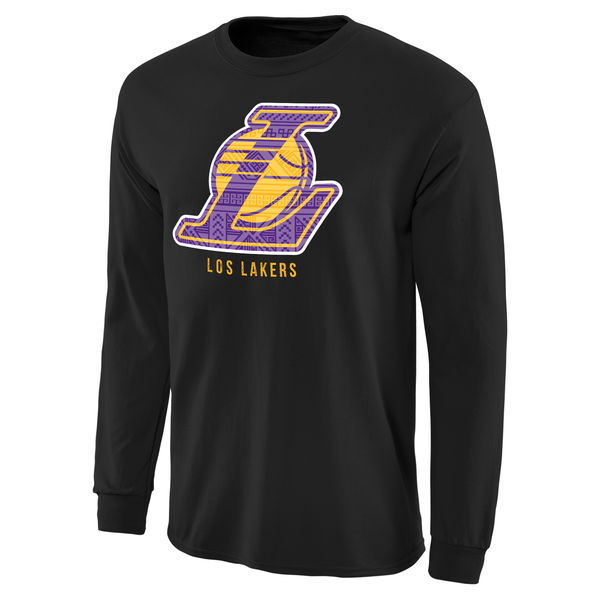 NBA Men Los Angeles Lakers Noches Enebea Long Sleeve TShirt Black->->Sports Accessory